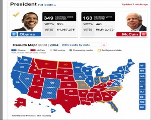 Map of results by state