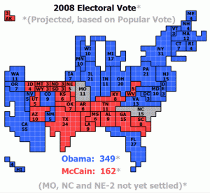 1 square = 1 electoral vote