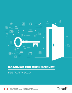 A screenshot of the cover of Canada’s Roadmap for Open Science (Government of Canada, 2020)